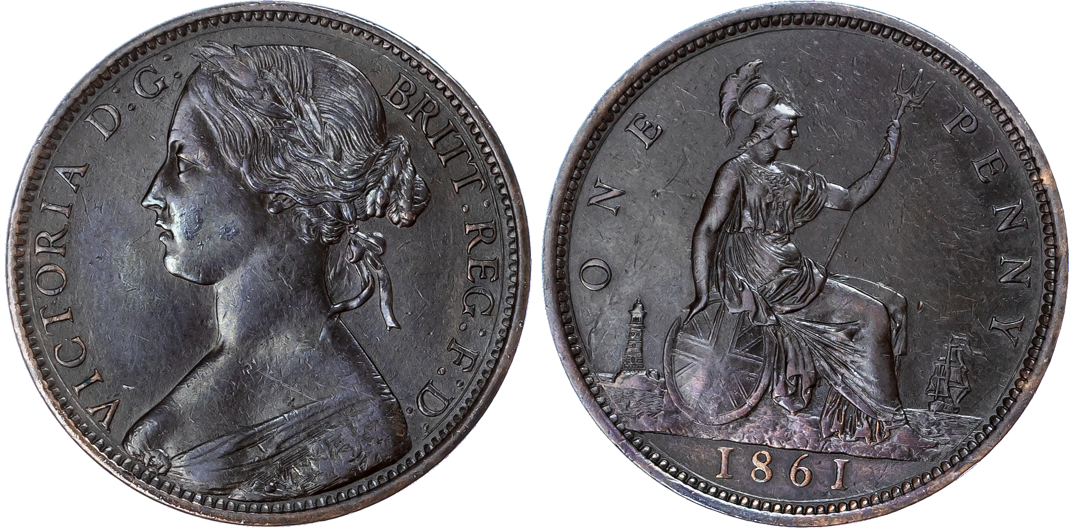 Victoria (1837-1901), Penny, 1861