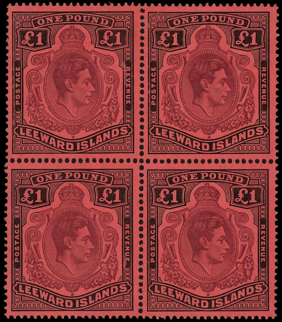 Leeward Islands SG 114af block mint