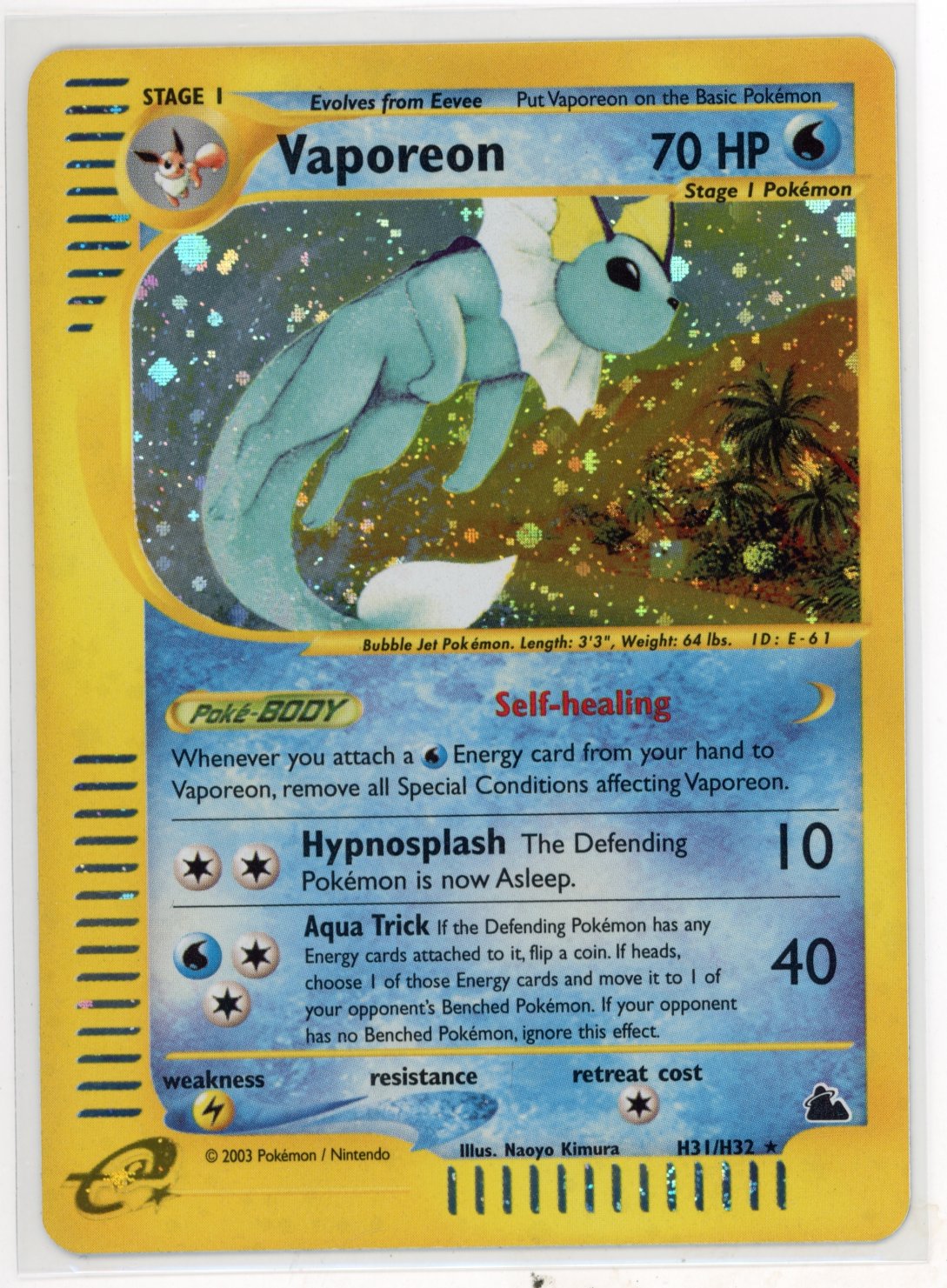 Vaporeon #H31 Skyridge NM