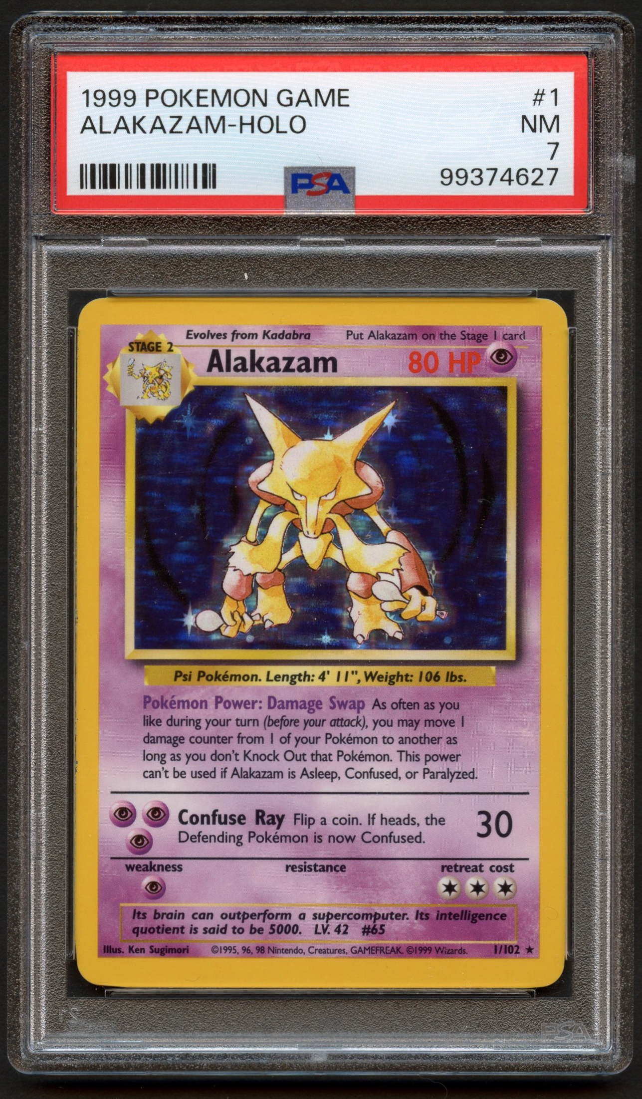 PSA 7 Alakazam - 1/102 Base Set Unlimited