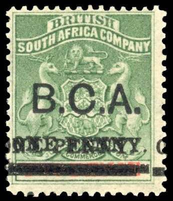 Nyasaland 1895 1d on 2d sage-green and vermilion, mint with surcharge double