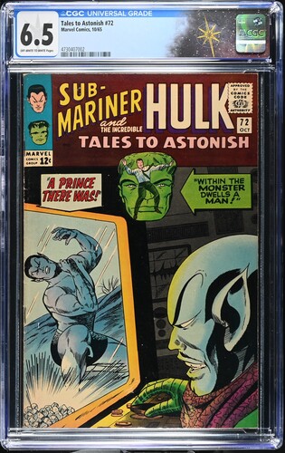 Tales to Astonish #72 CGC 6.5 Stan Lee story, Gene Colan and Vince Colletta cover (Marvel Comics, 1965)