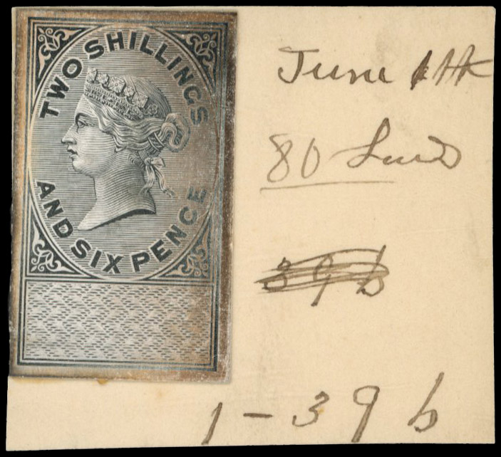 GB Unappropriated Dies 2s6d Die Proof