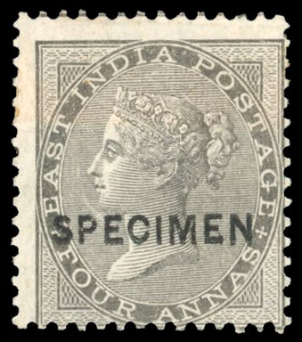 India SG 45 4a black opt SPECIMEN mint