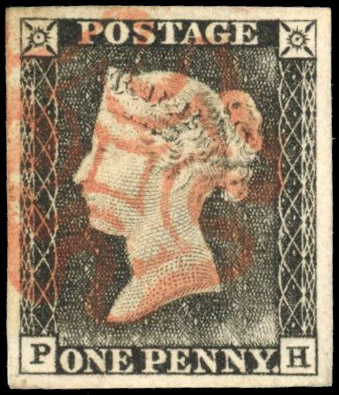 GB 1840 1d grey-black Plate 1a, very fine used, SG 3