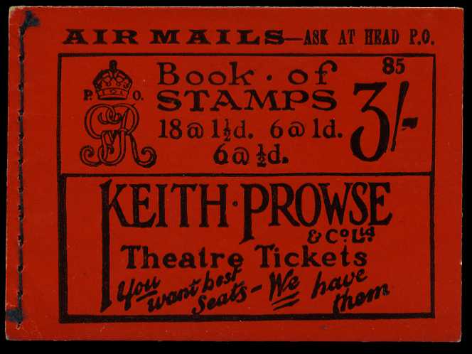 1925 (October) 3/- booklet (#85), perfs...