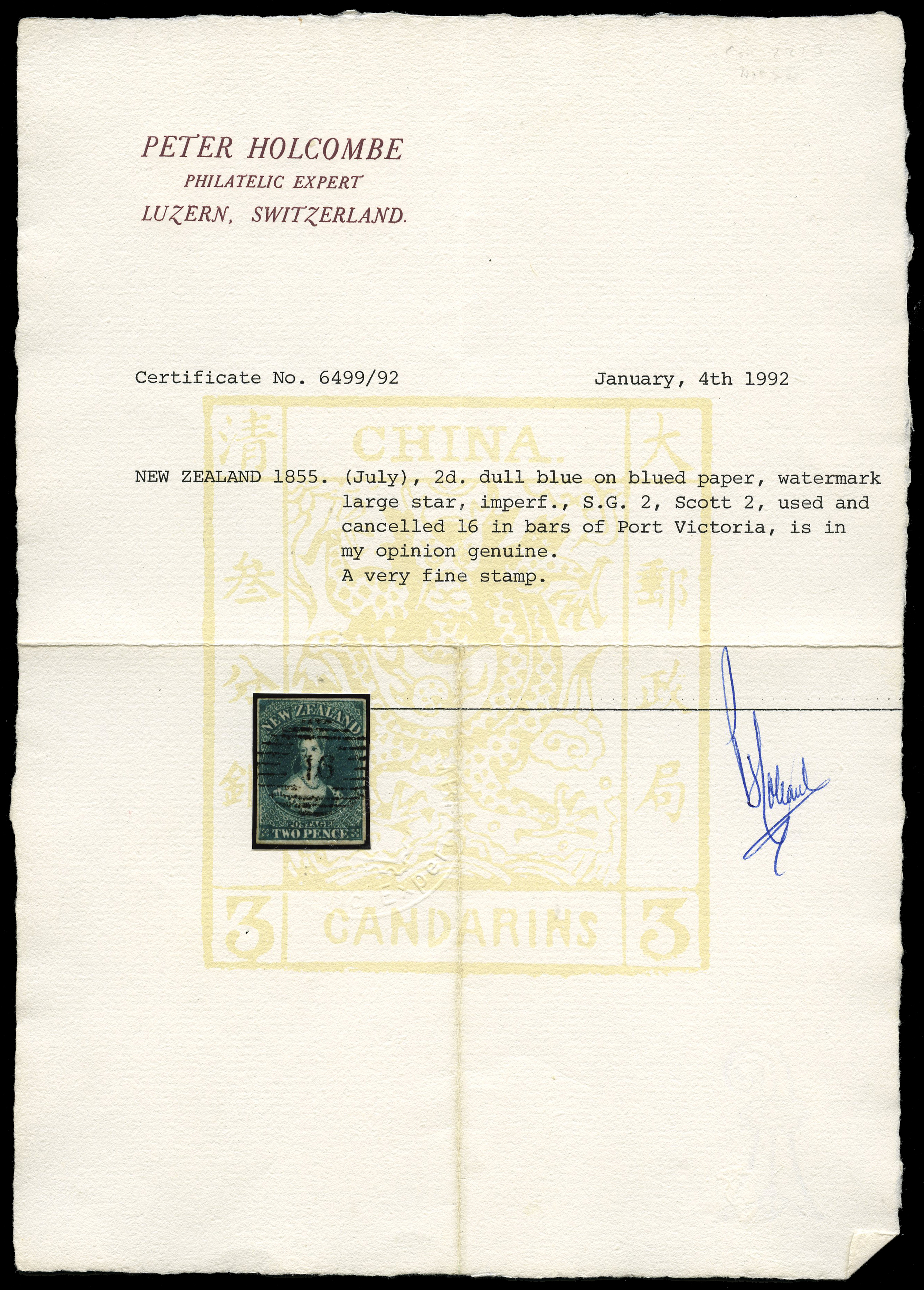 1855 Perkins Bacon 2d dull blue, an...