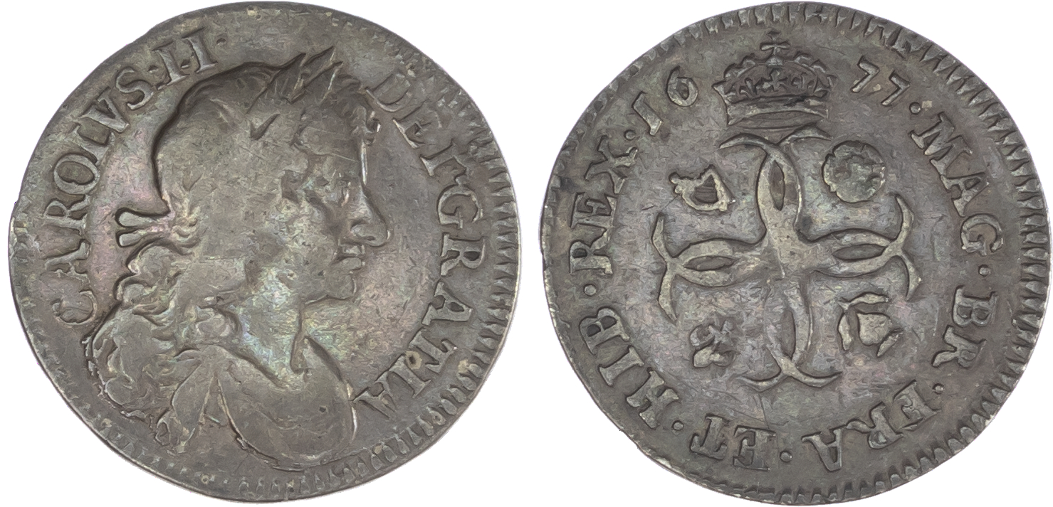Charles II (1660-85), Maundy Set, 1677, Fourpence, Threepence, Twopence and Penny, laureate and draped bust right, legend