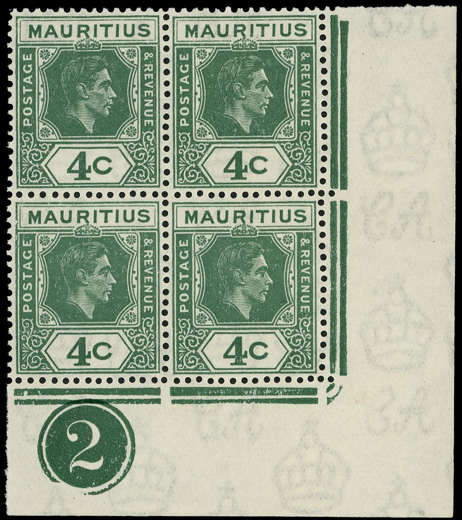 Mauritius SG 254ca, cc block mint