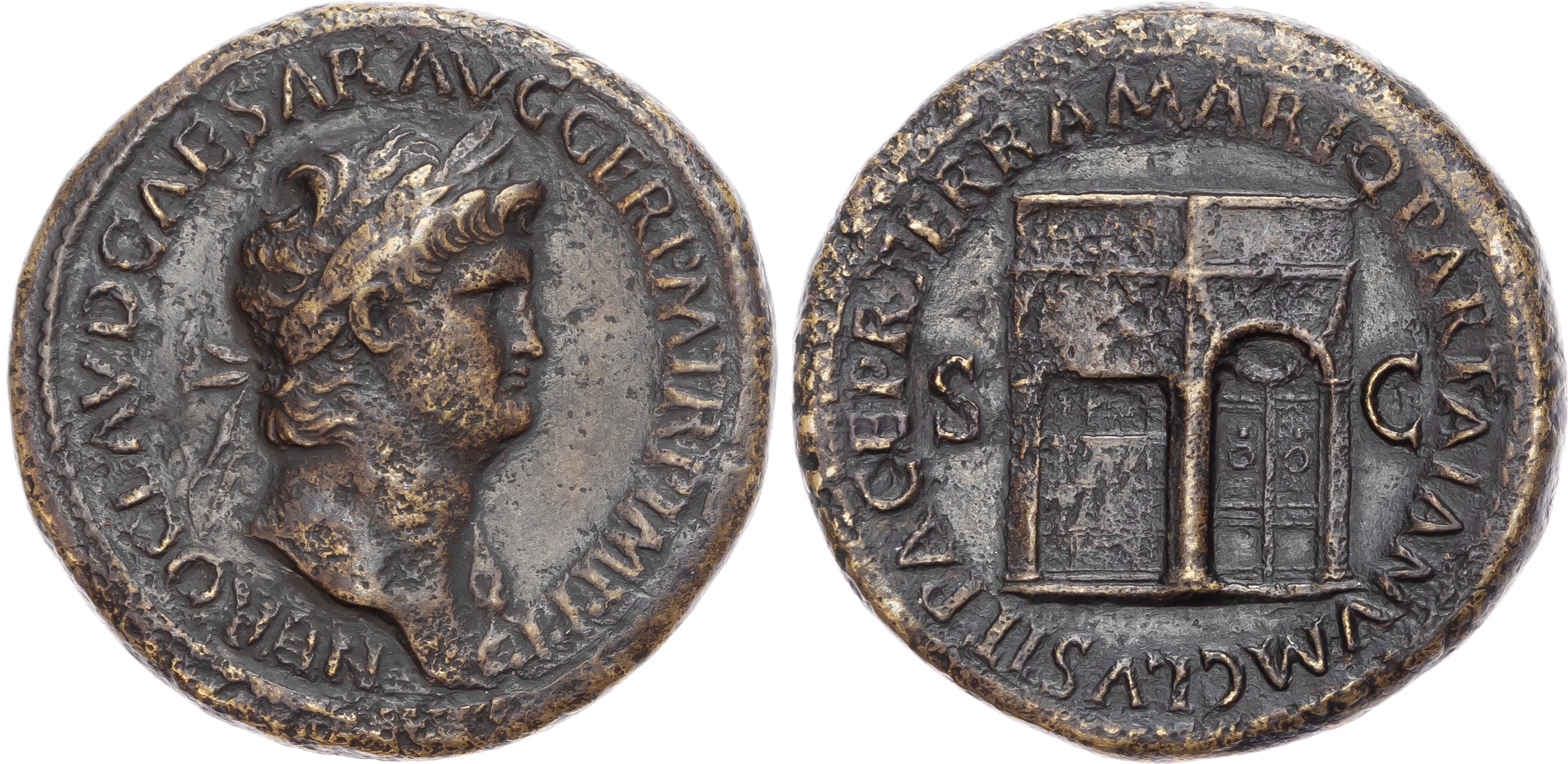 Nero (AD 54-68) AE Sestertius, Rome, AD 65, 26.79g. 