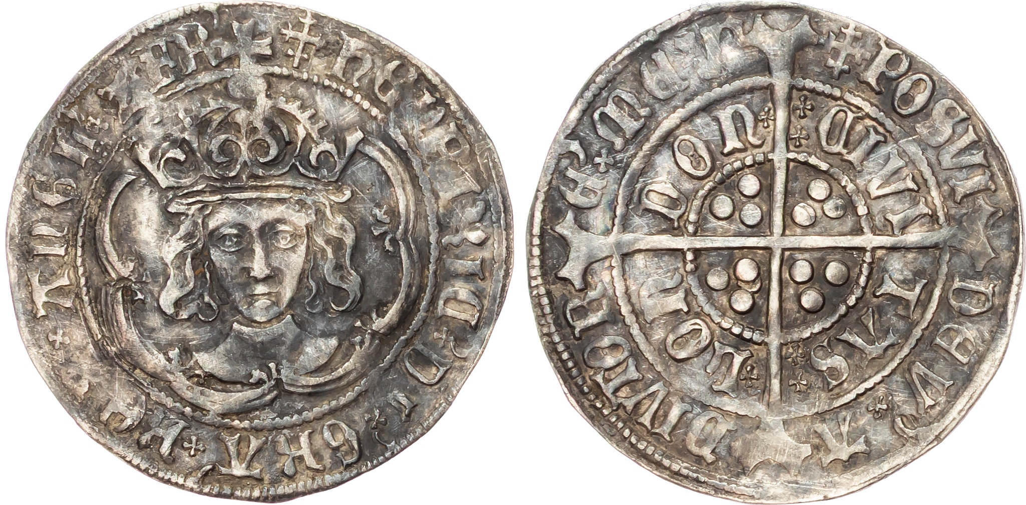 Henry VII (1485-1509), AR Groat, class IIIc, London, mm: Cross crosslet (1504-1505).