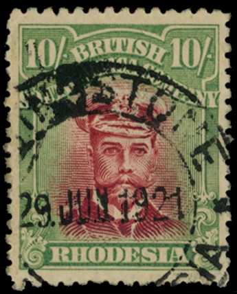 1917-20 10/- Head Die IIIA, perf 14. Fine...