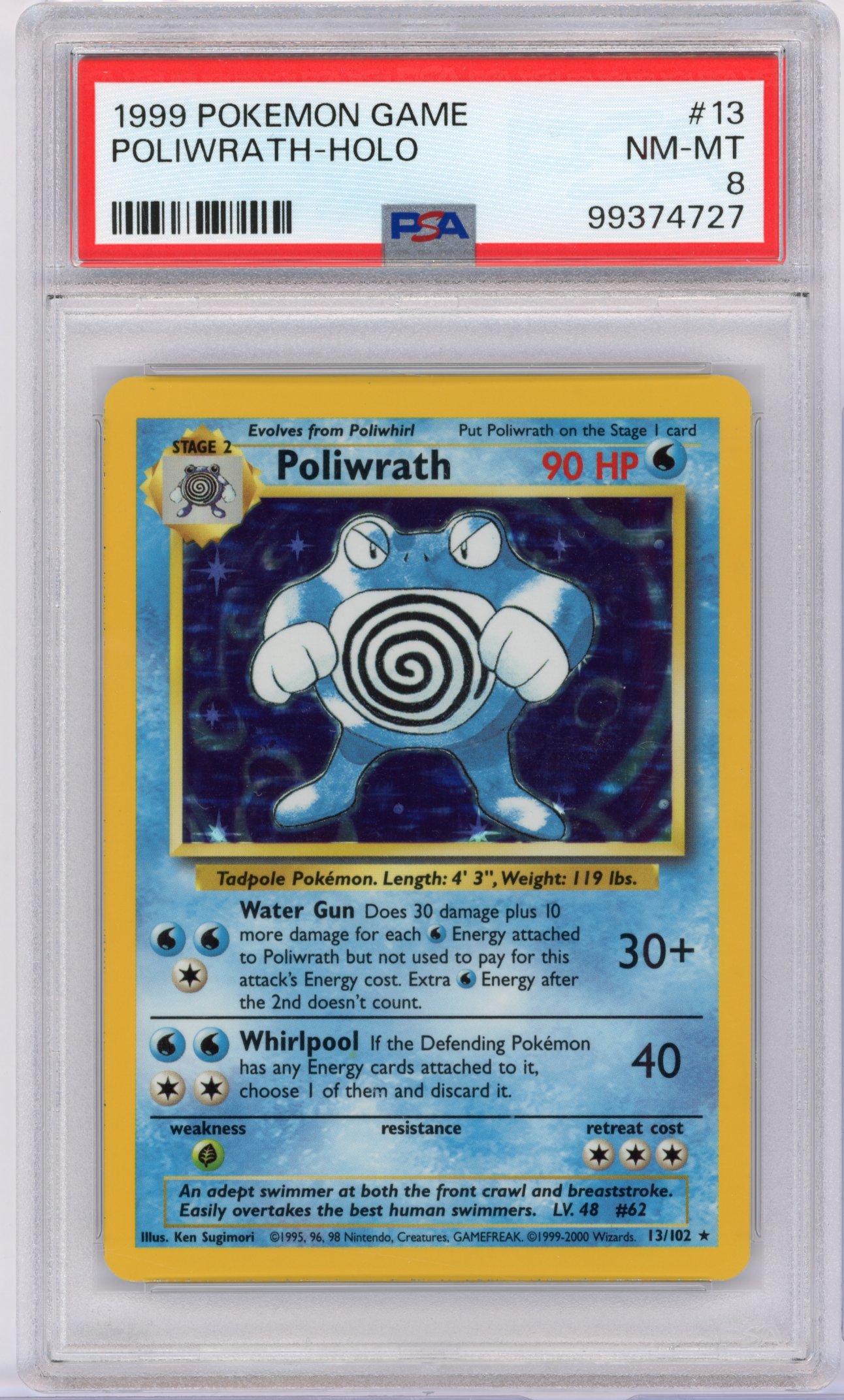 PSA 7 Poliwrath #13 Holo Base Set