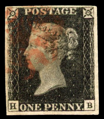 1840 1d intense black, plate 1b (HB), good to large margin, used