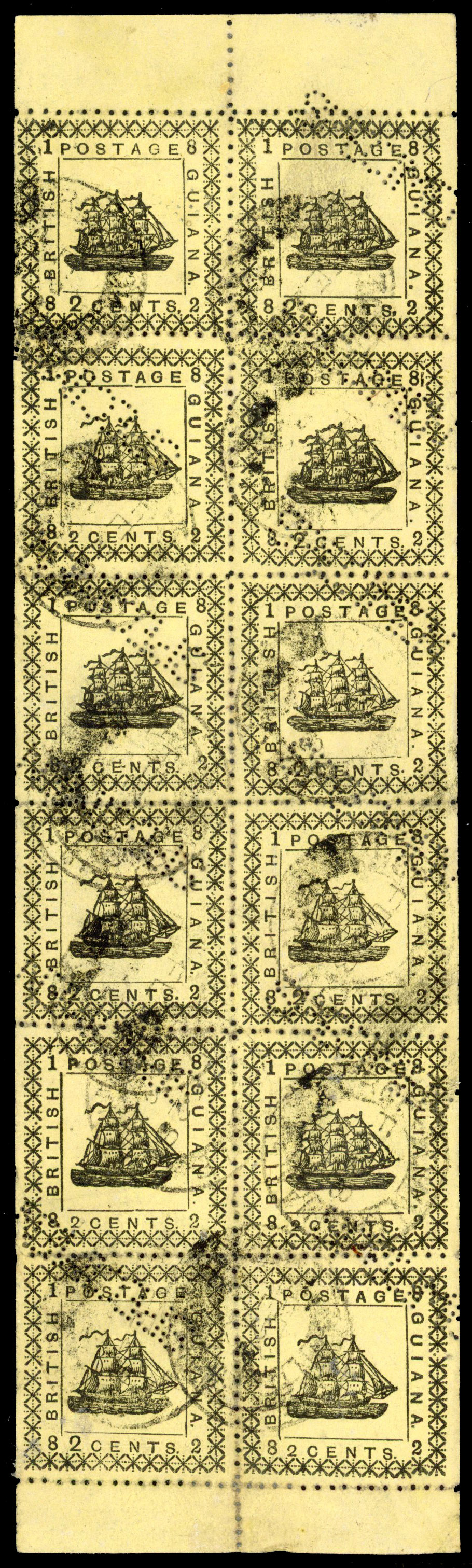 British Guiana SG 163 & 165 complete sheet of 12 