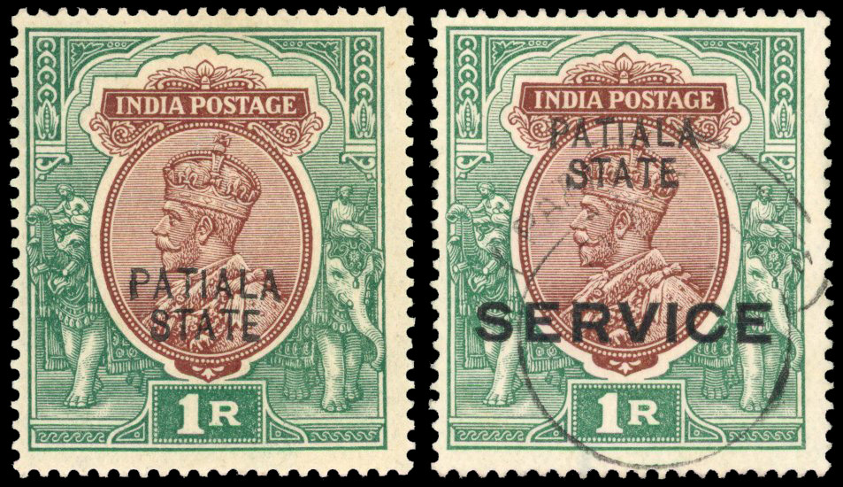 SG 58a and O43 Opt double one albino  mint used