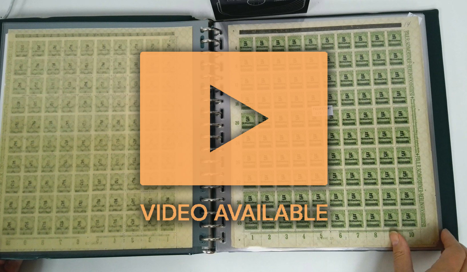 Germany 1923 5Mrd on 4Mio M accumulation of complete sheets