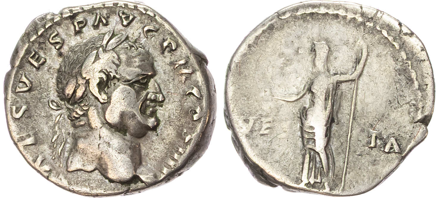 Vespasian (AD 69-79) AR Denarius, Rome, AD 72-73, 3.26g. 