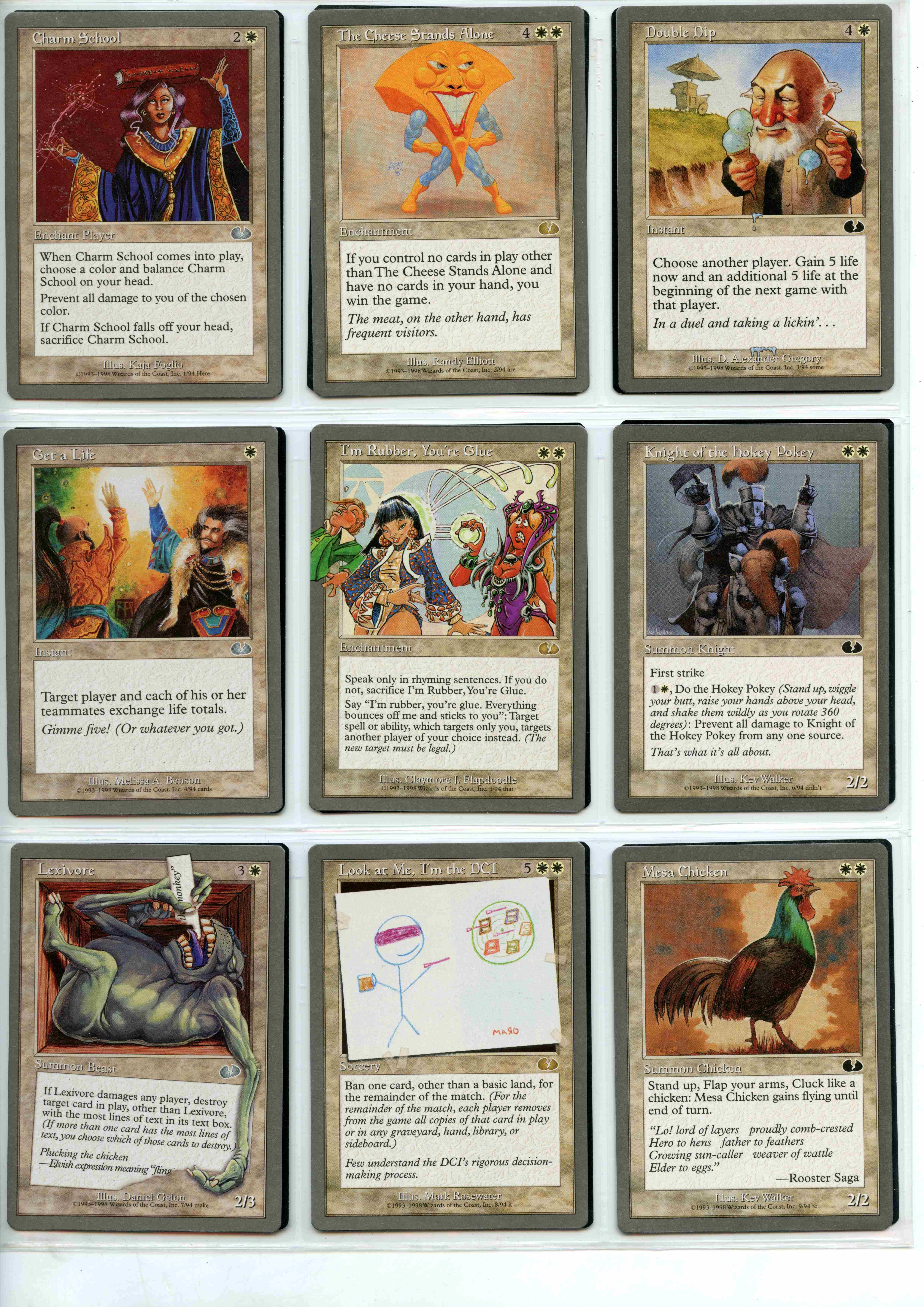 Magic The Gathering - Unglued Set - Complete Set 94/94