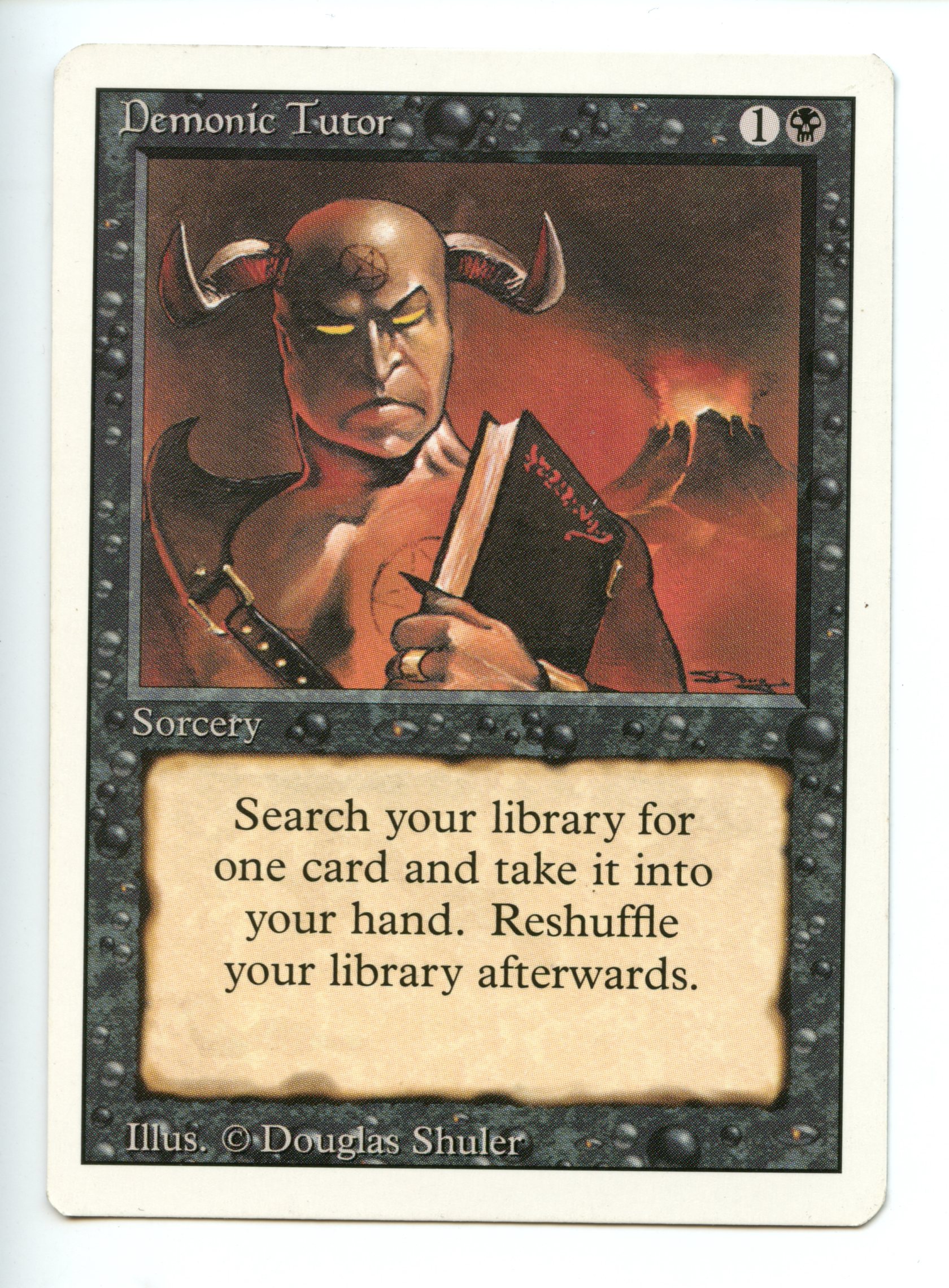 Magic the Gathering - Demonic Tutor  - Revised - Lightly Played