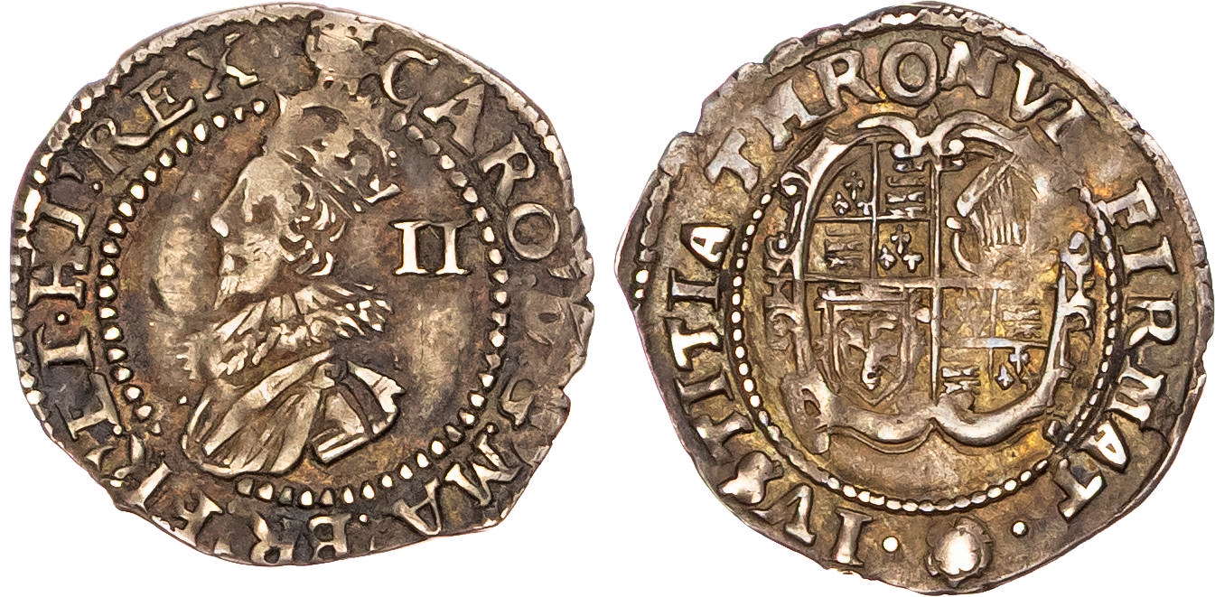Charles I (1625-1649), AR Halfgroat, Group B, type 2a, Tower mint (under King), mm. rose (1631-2).