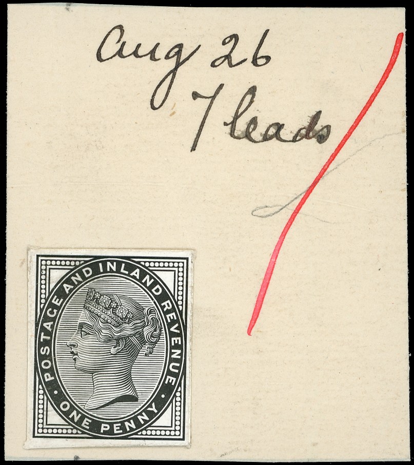 Great Britain 1d lilac striking book piece 