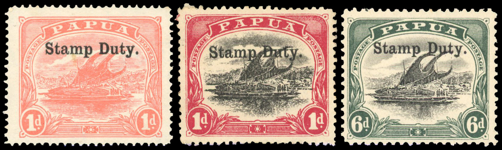 Papua 1912 postal fiscals 1d rose-pink