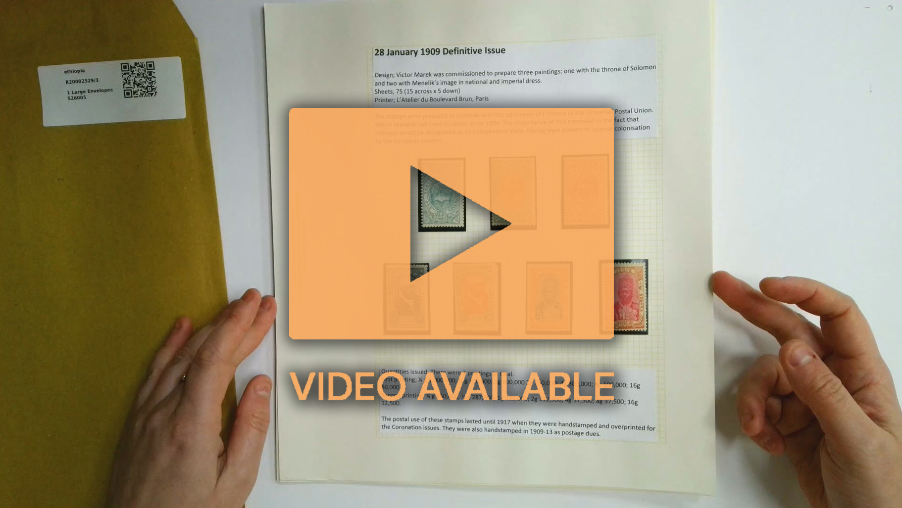 Ethiopia 1909-17 Menelik issue collection