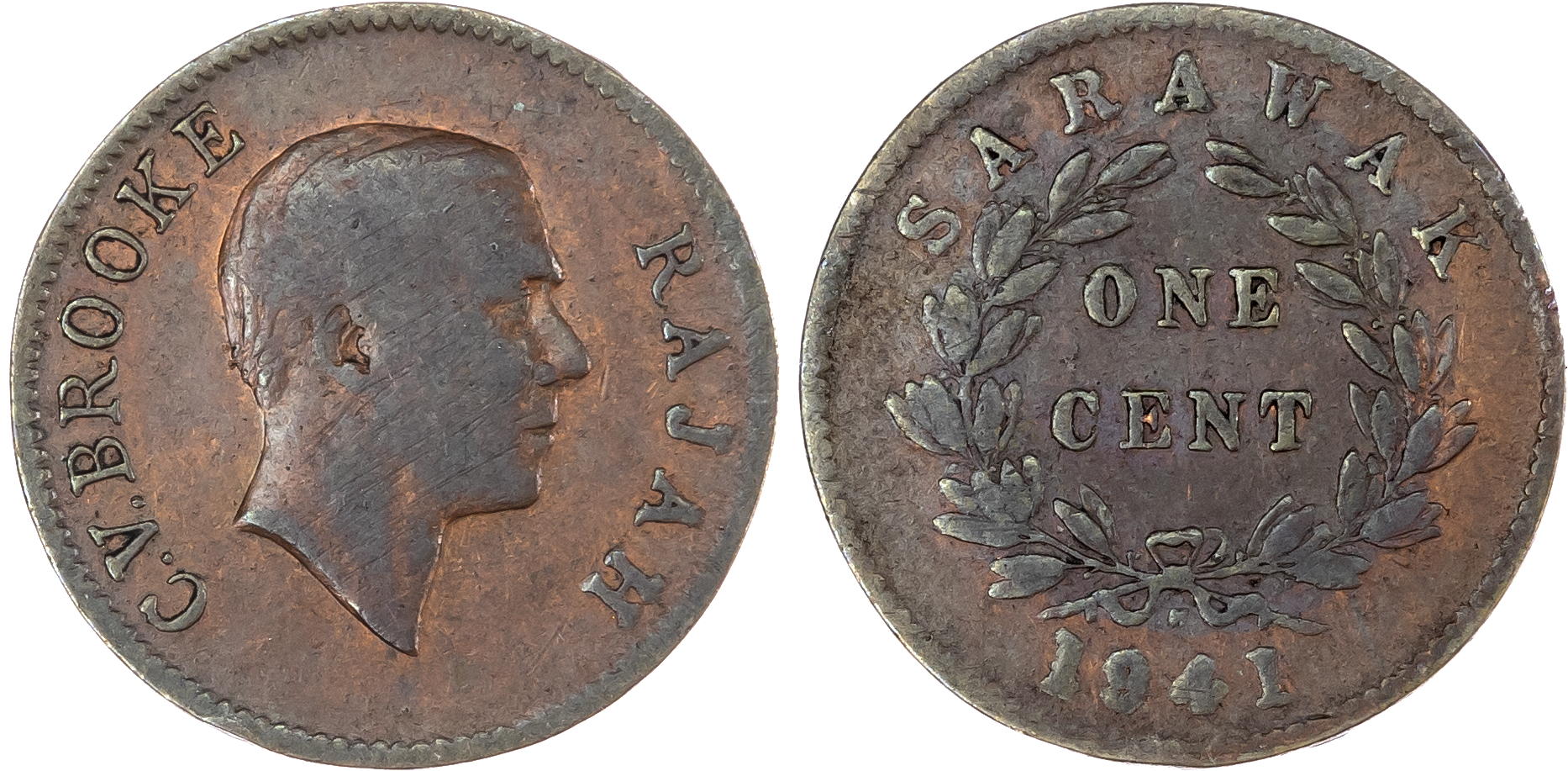 Sarawak, Charles V. Brooke (1917-1946), copper Cent, 1941, Heaton mint
