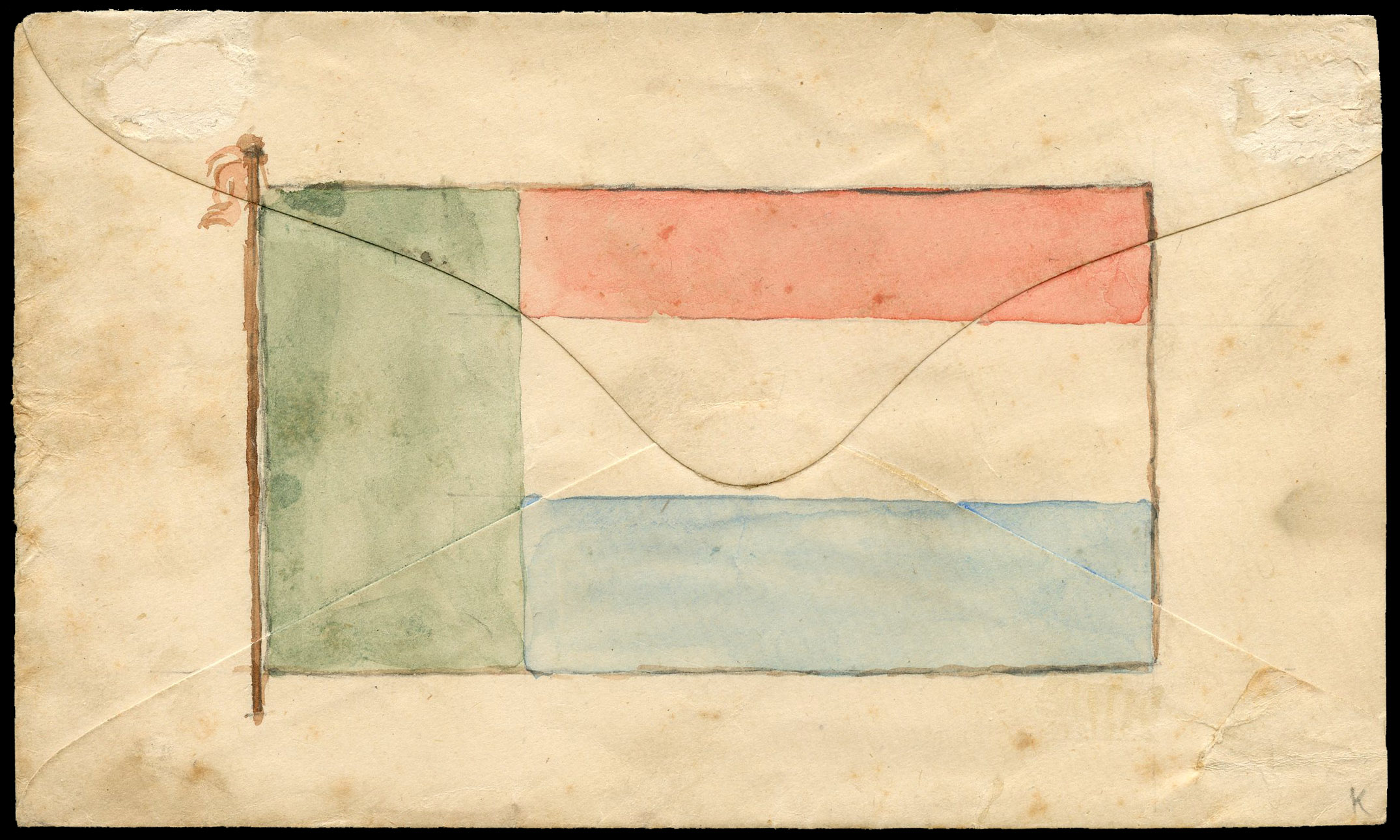 Transvaal cover from S van Niekirk to his daughter with hand illustrated flag.