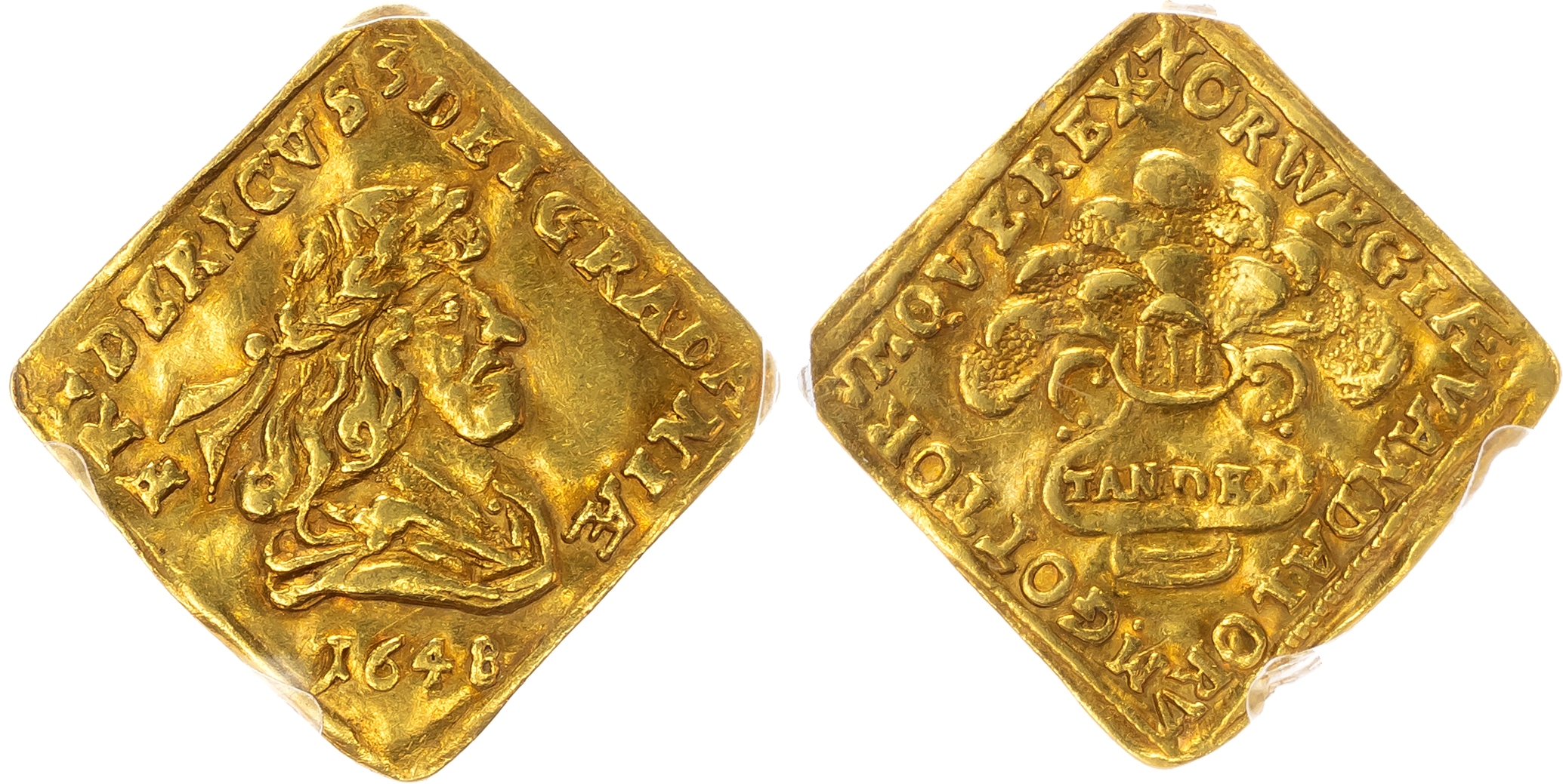 Denmark, Frederik III (1648-1670), gold Dukat Klippe - largesse money