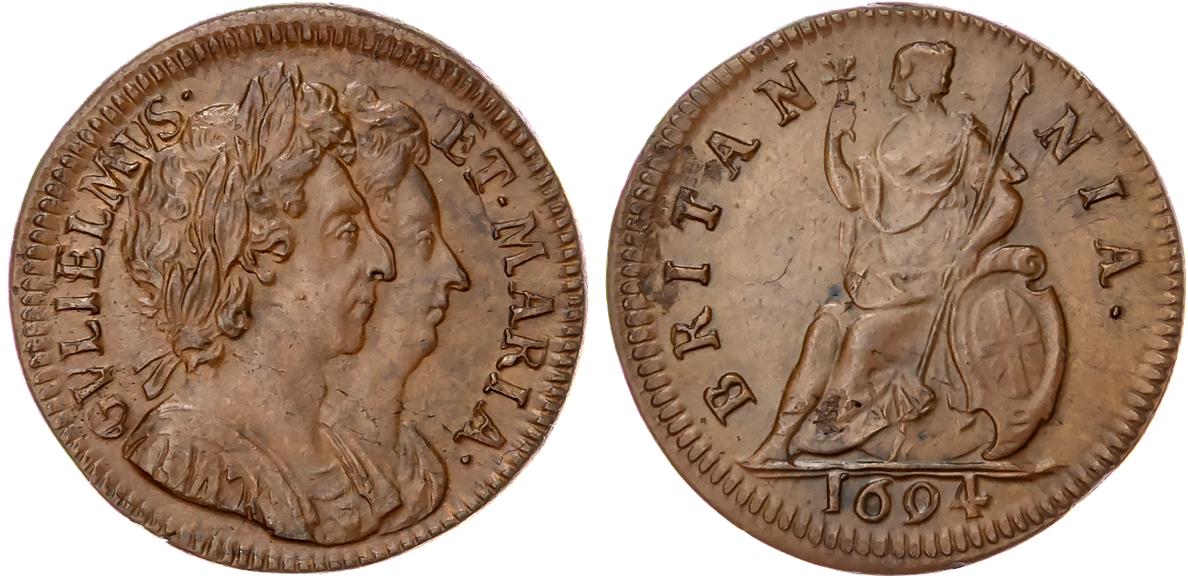 William and Mary (1688-1694), Farthing, 1694. 