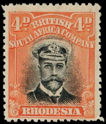 1913-7 4d Head Die II, perf 14. Large part...