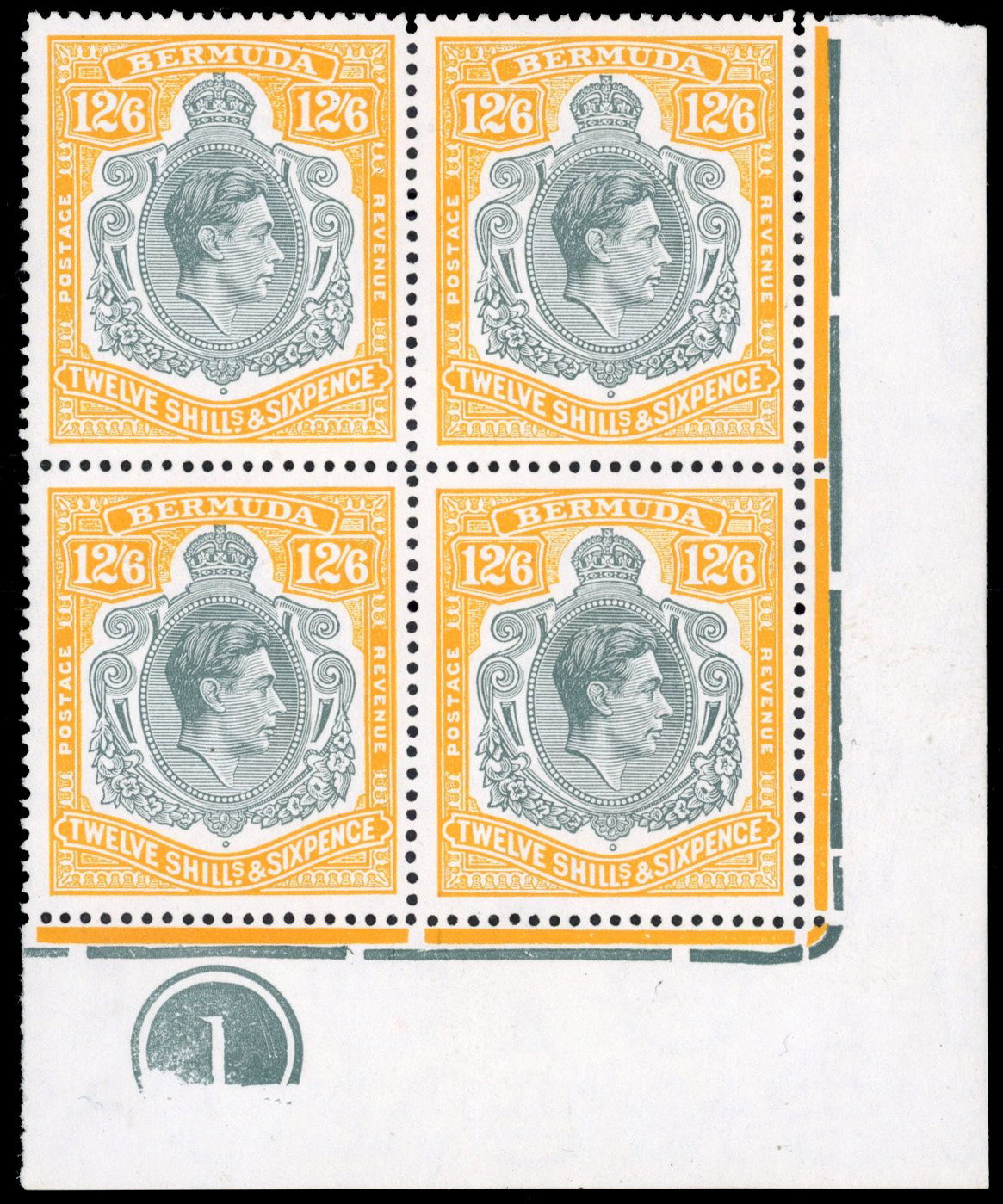 Bermuda SG 120e Plate block mint