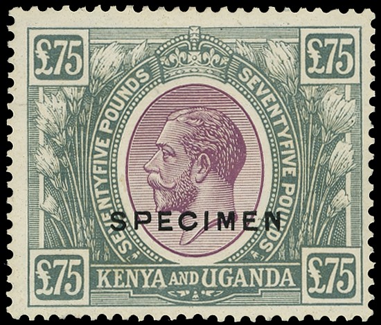 1922-27 £75 purple and grey, opt 'SPECIMEN' (type...