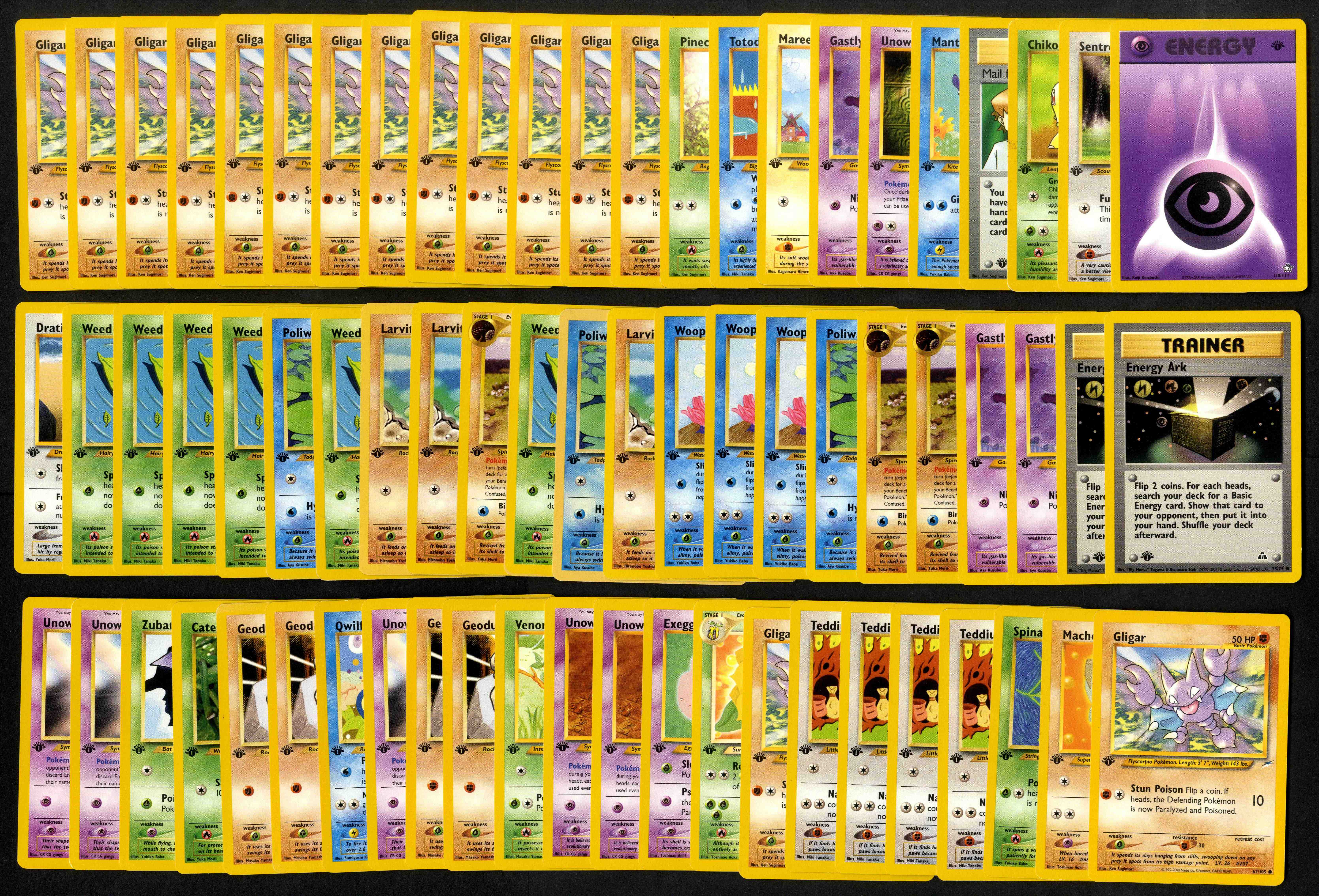 1st Edition Neo Era Collection - 177 cards - Neo Genesis, Discovery, Revelation and Destiny.