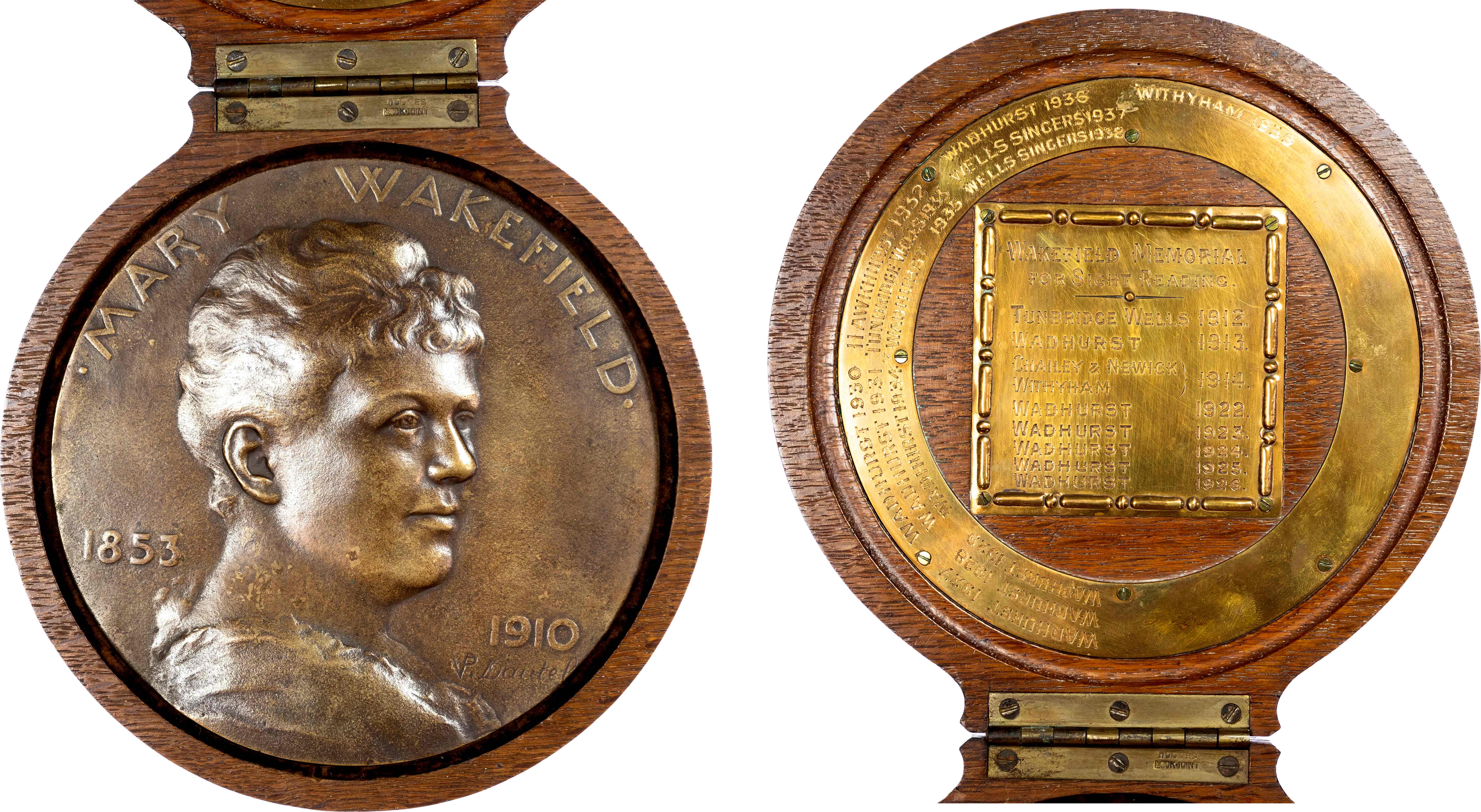 The Mary Wakefield Memorial, 1912, Bronze Medallion by P. V. Dautel