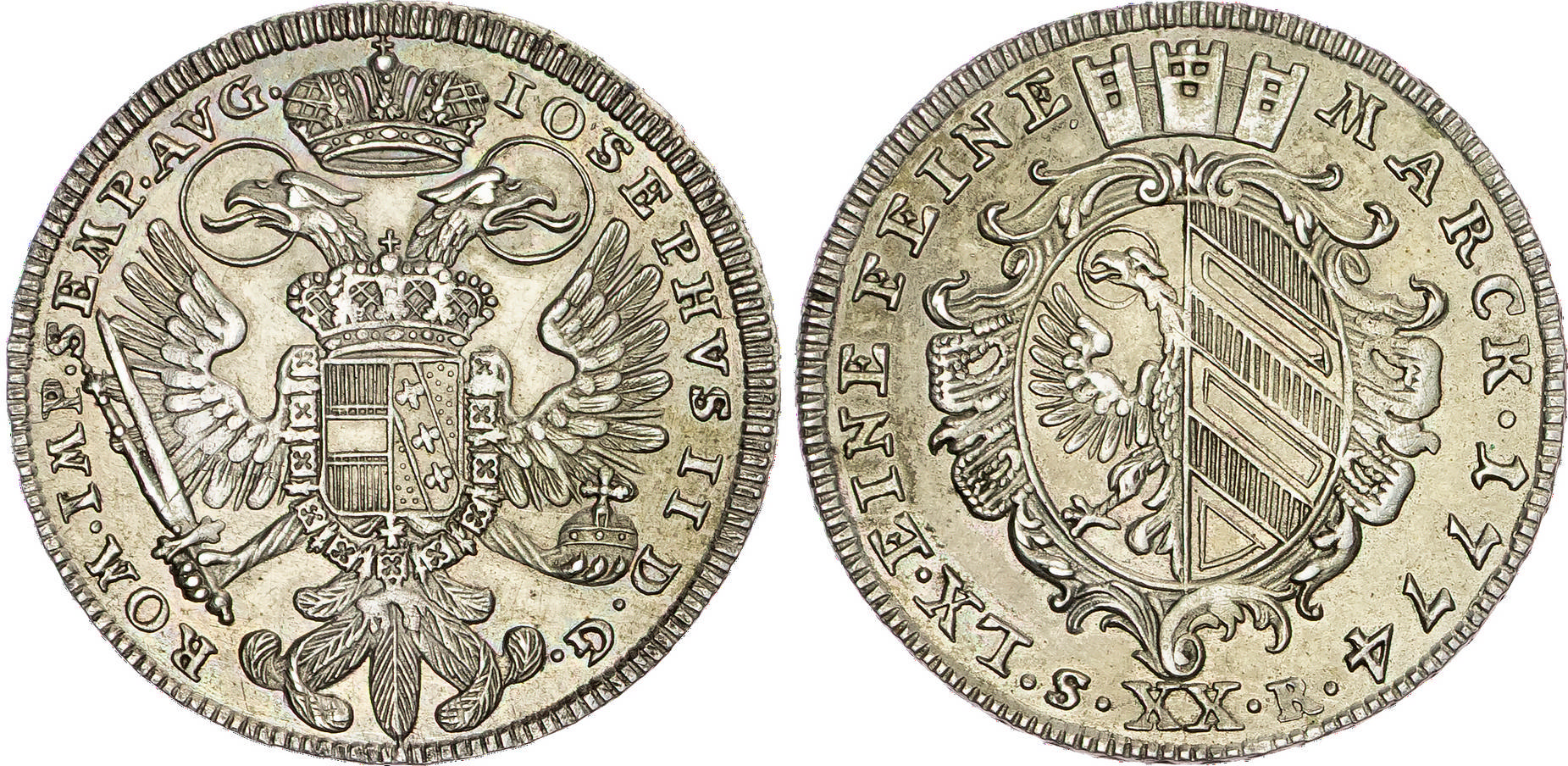 Germany, Nürnberg, silver 20 Kreuzer, 1774