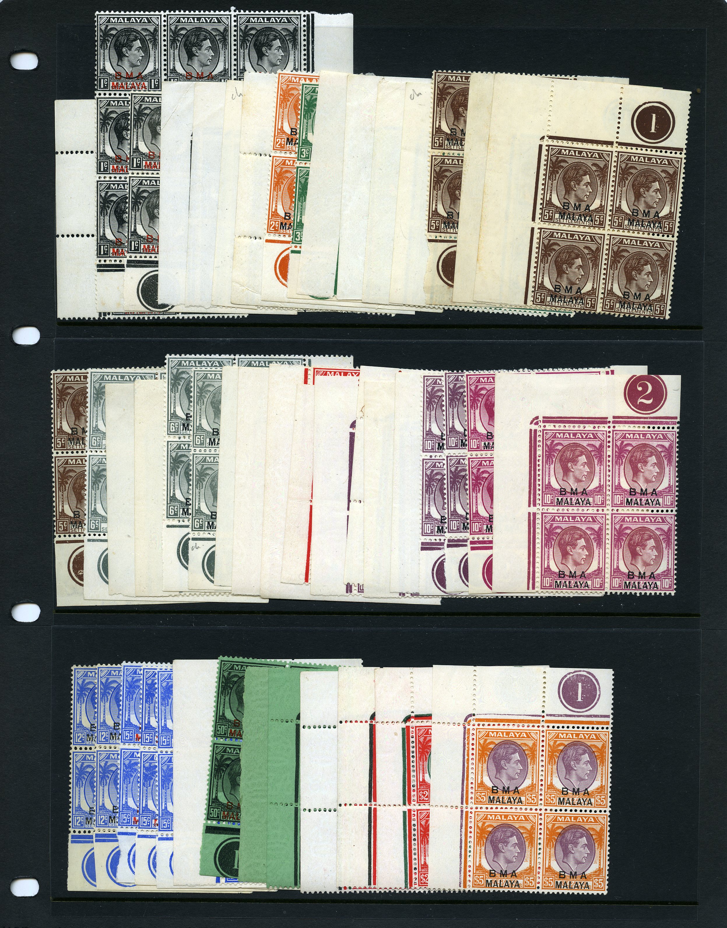 1945-8 blocks group, mint, almost entirely...