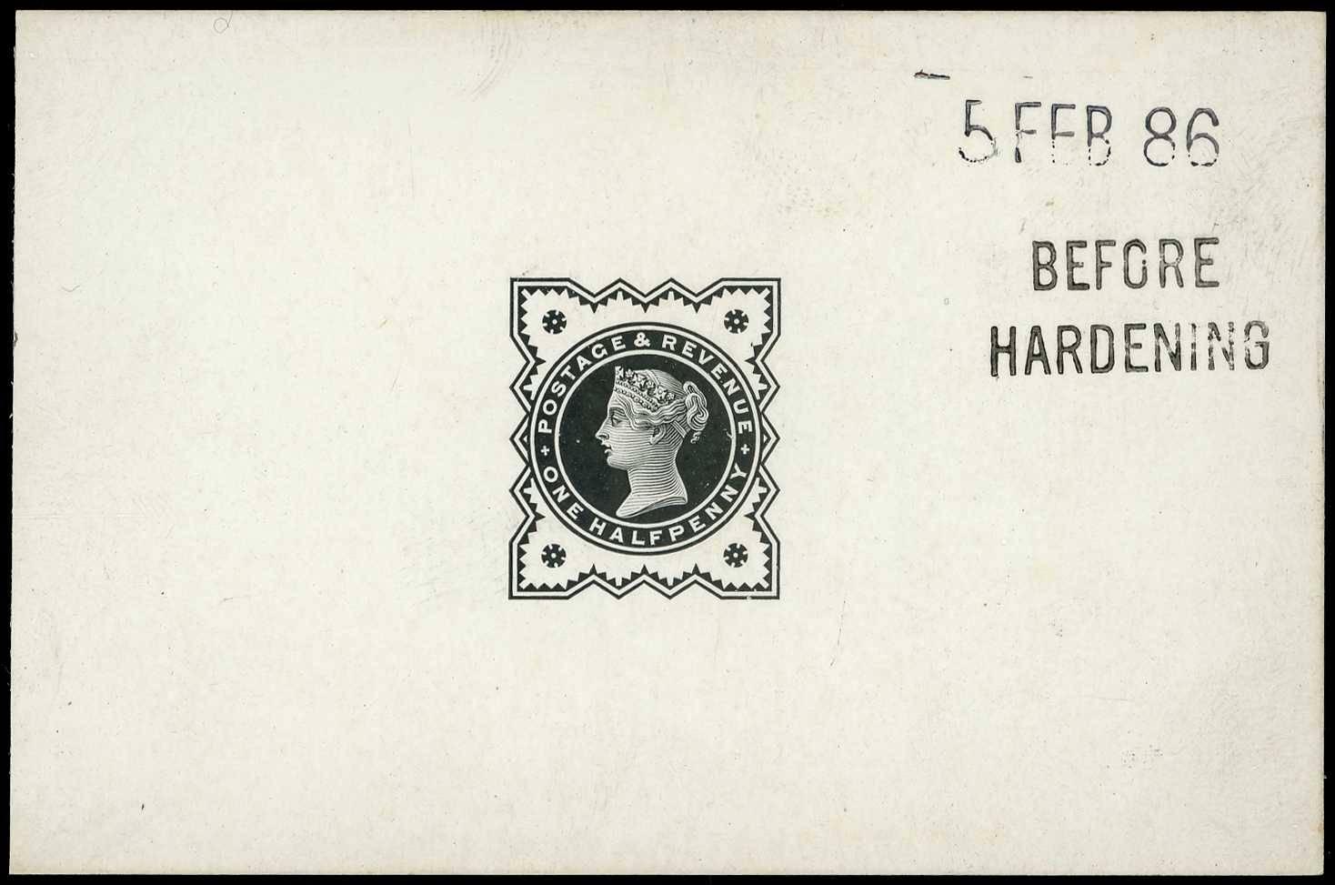 1886 Die proof of the Jubilee ½d in black...