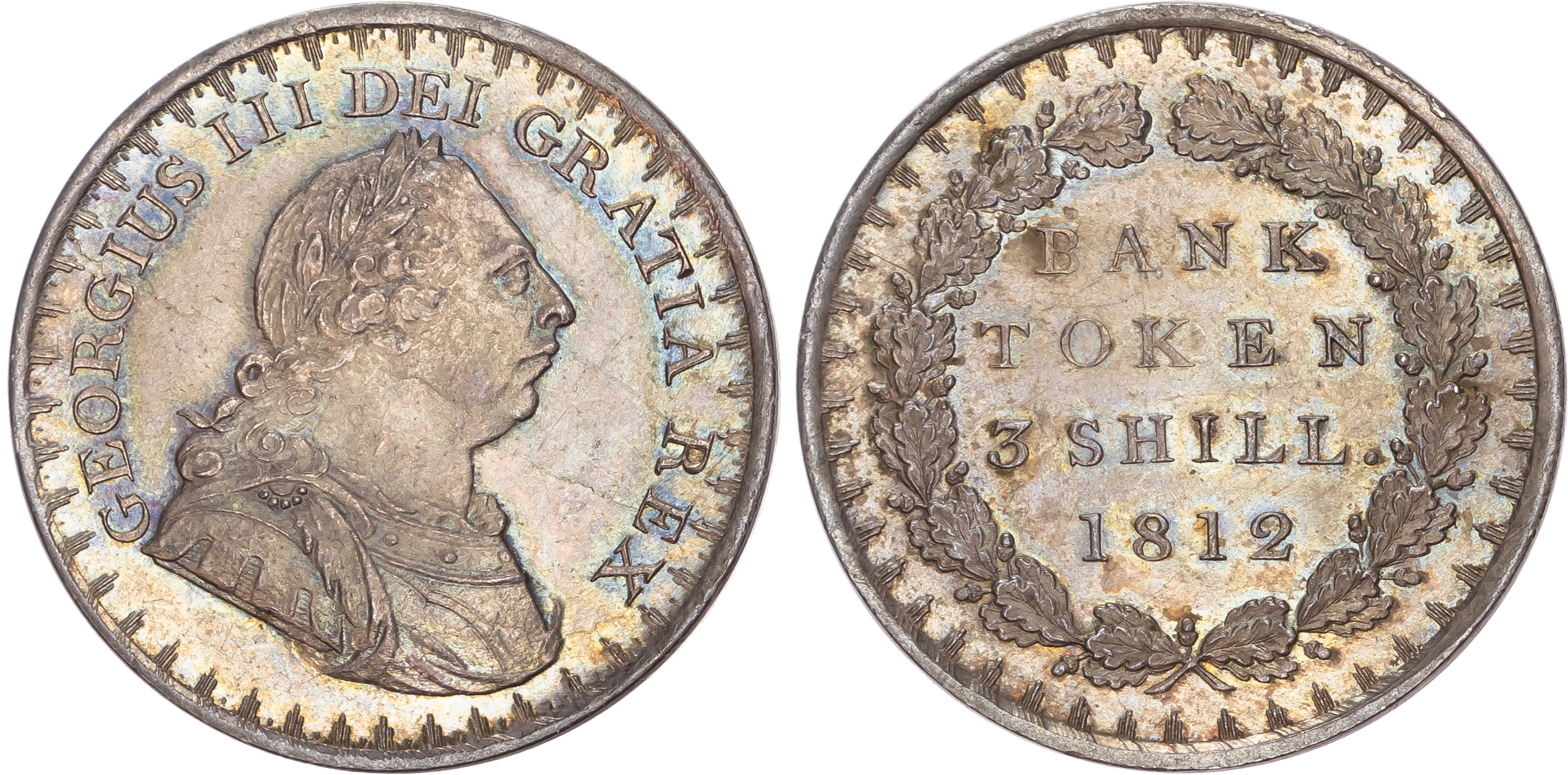 George III (1760-1820), Bank Token Three Shillings, 1812