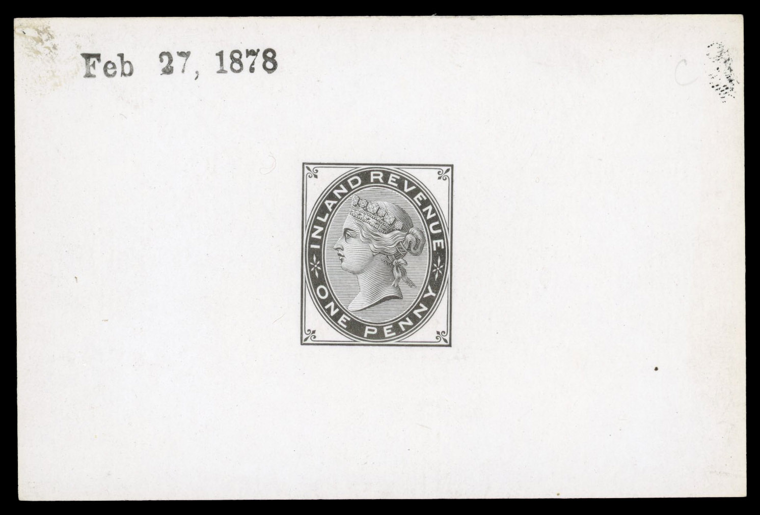 GB Postal Fiscals SG F22 1878 1d Inland Revenue Die 4 Die Proof