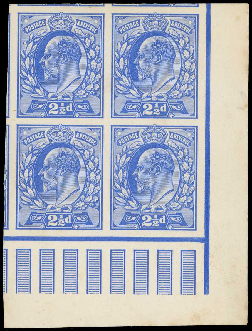 1901 2½d plate proof, lower right corner...