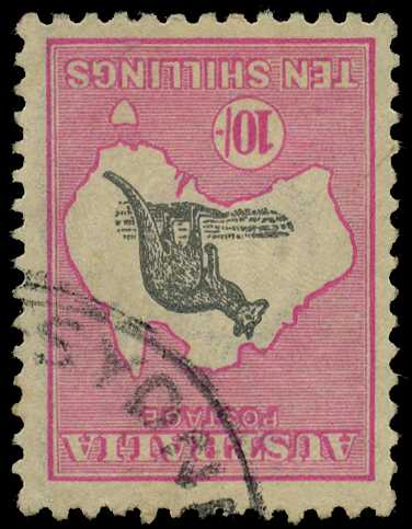 Third Watermark: 1915-27 10/- grey and pink...