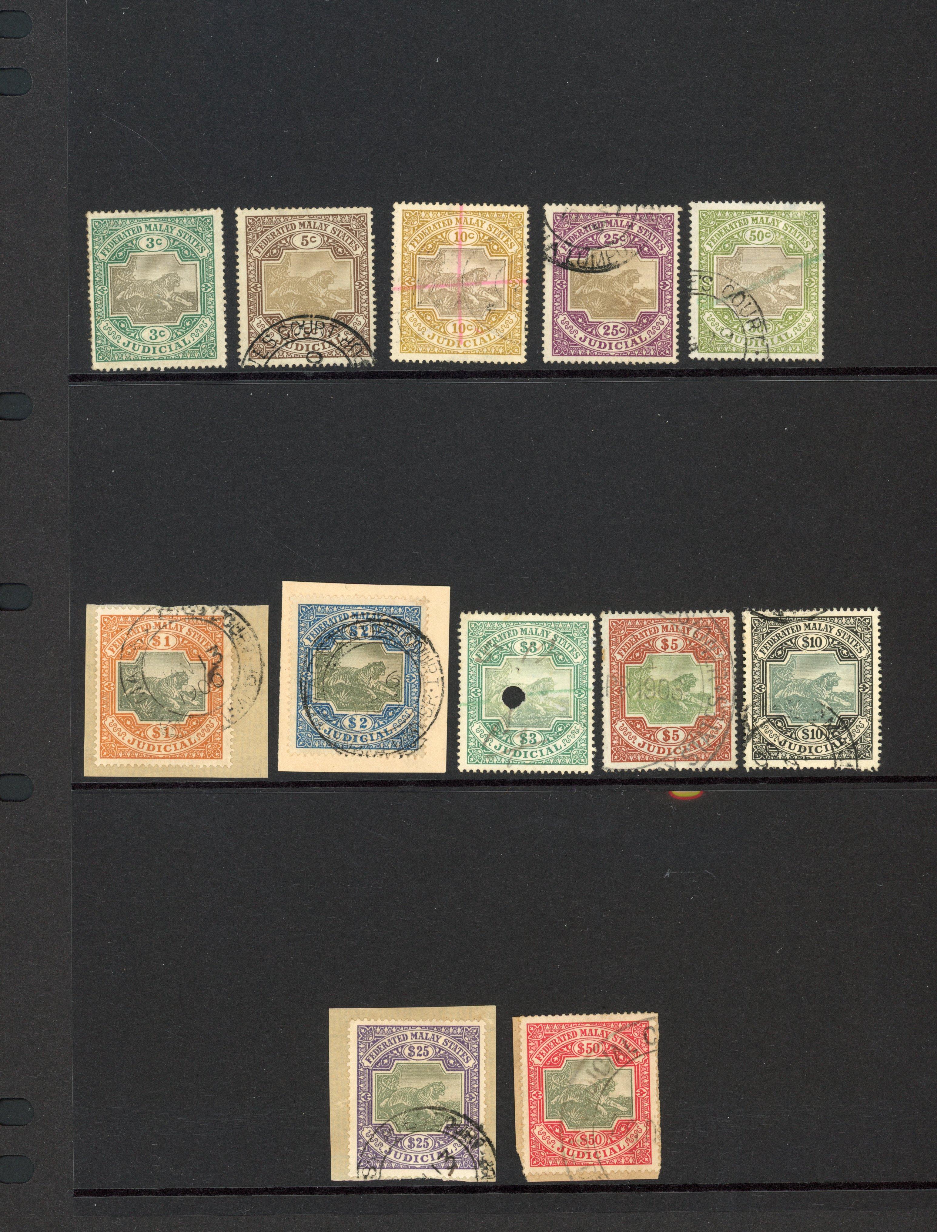 FMS Judicial 1903-6 watermark Crown CC set of twelve used