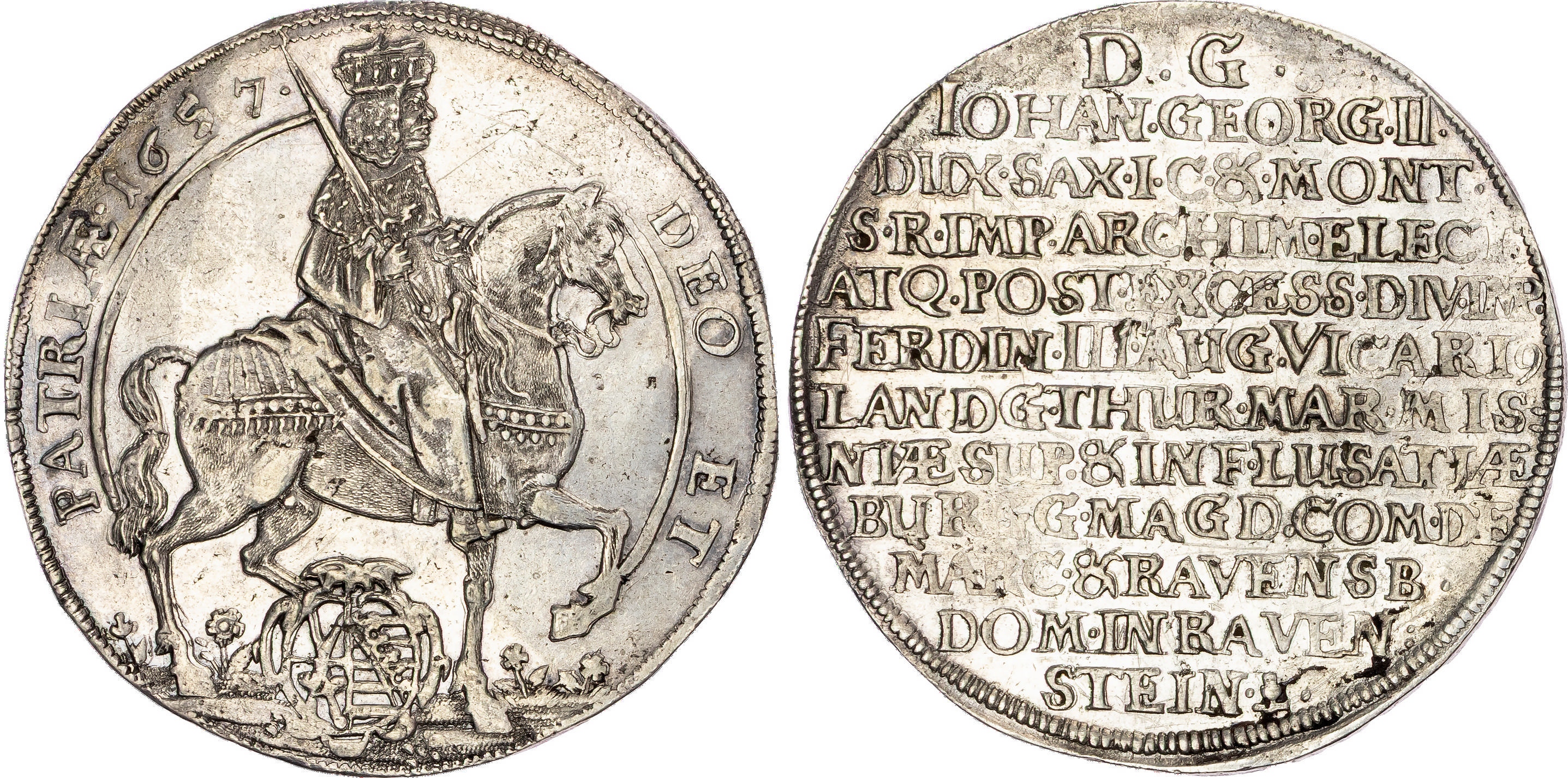 Germany, Saxony, Johann Georg II (1656-1680), silver Taler, 1657