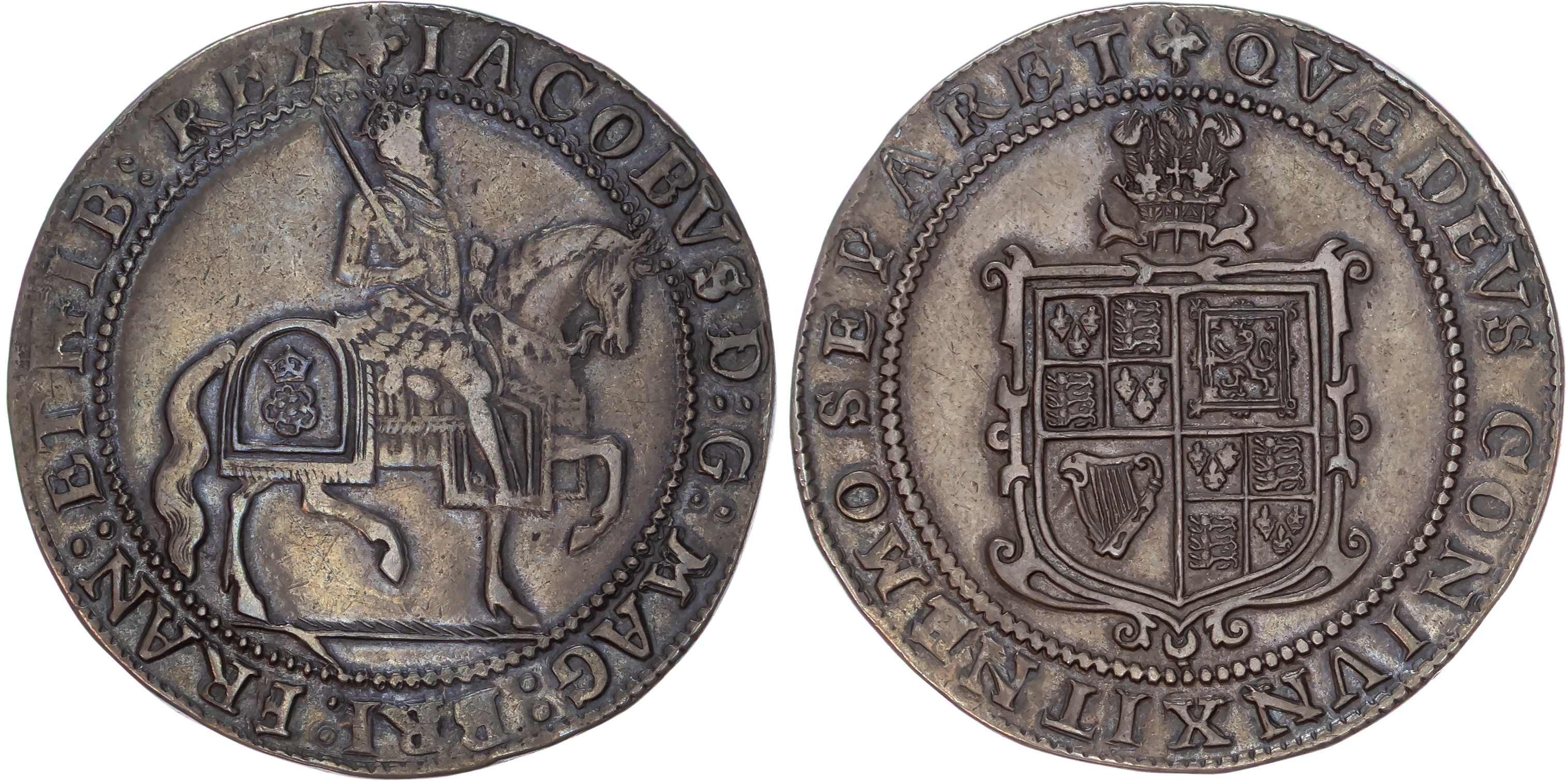 James I (1603-1625), Third Coinage (1619-1625), AR Crown, mm. trefoil over lis.