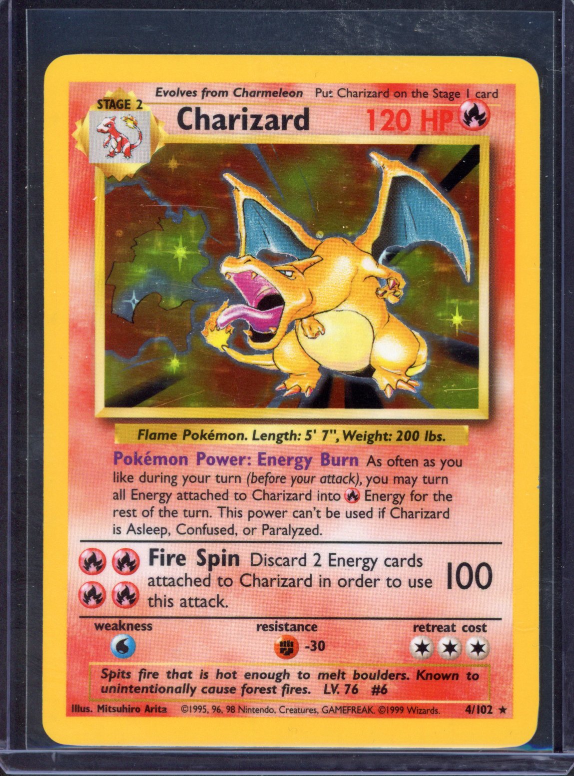 Charizard Holo #4/102 - Base Set (Ungraded) - Near Mint