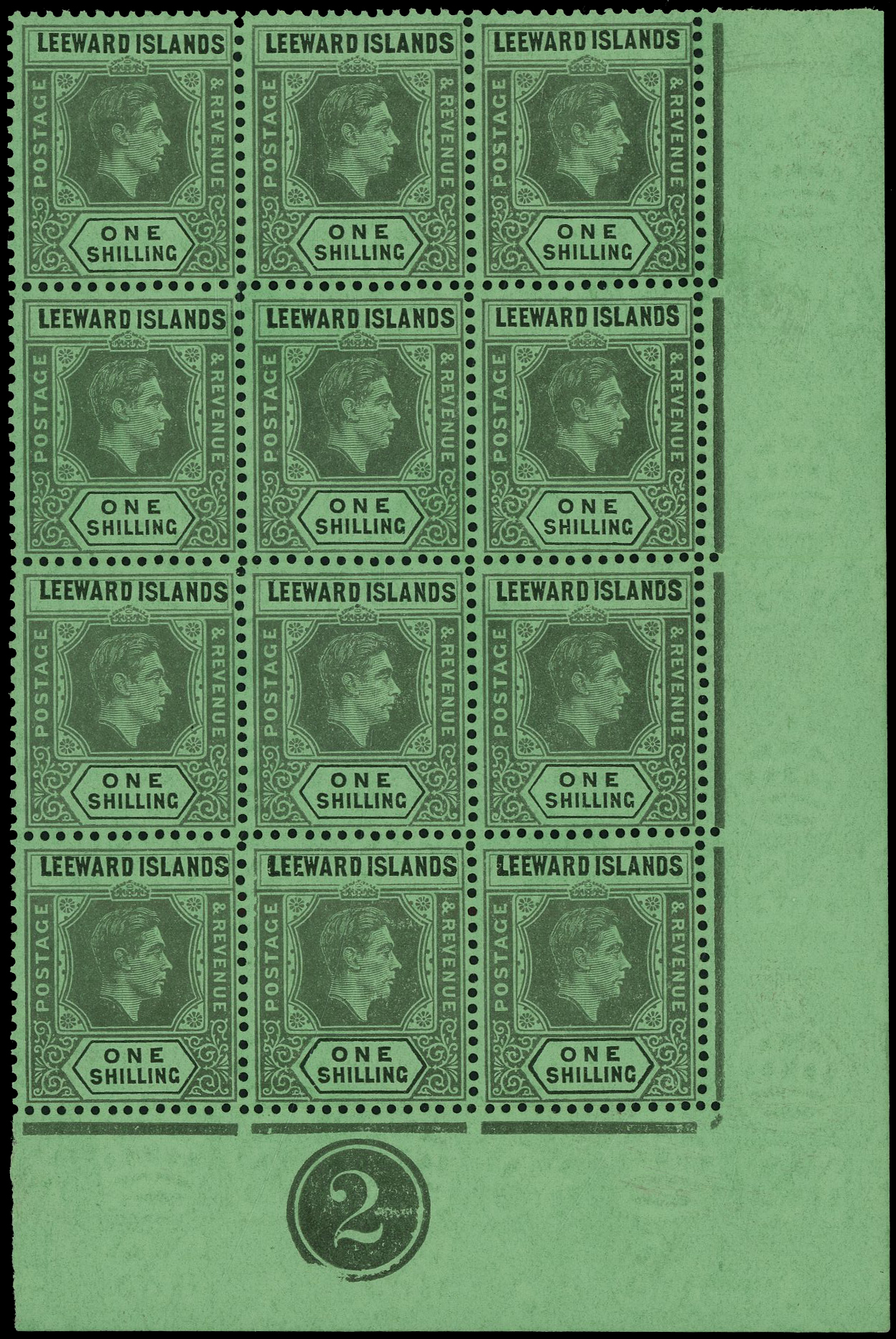 Leeward Islands SG 110bab block mint