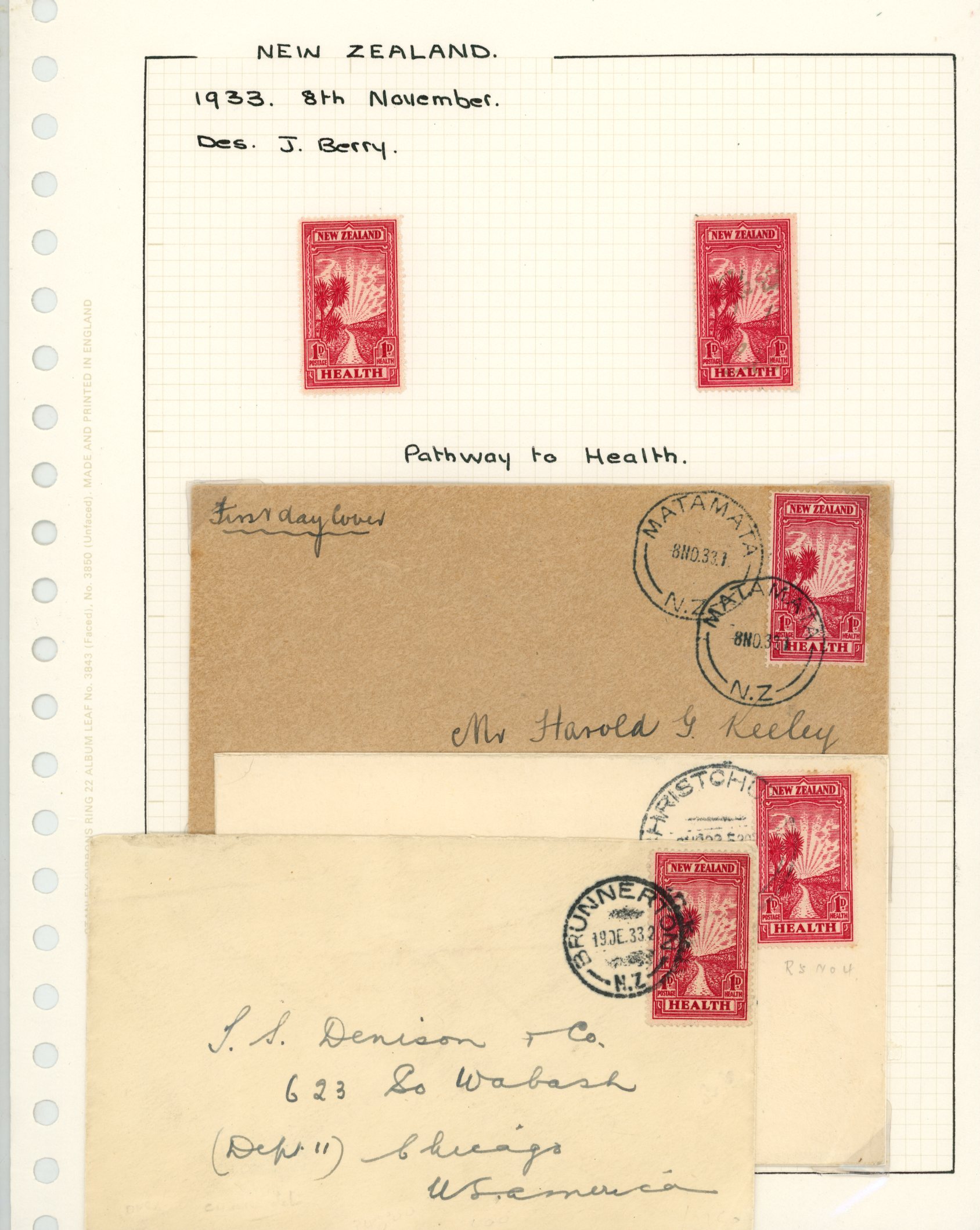 1932 Health 'Hygeia' 1d + 1d on plain FDC...